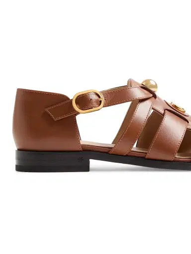 Valentino Garavani Women's VLogo Signature Calfskin Fisherman 20MM Sandals - Tobacco | Thumbnail 5 Valentino Garavani Women's VLogo Signature Calfskin Fisherman 20MM Sandals - Tobacco | Thumbnail 5
