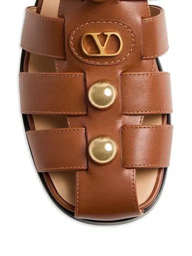 Valentino Garavani Women's VLogo Signature Calfskin Fisherman 20MM Sandals - Tobacco | Thumbnail 6 Valentino Garavani Women's VLogo Signature Calfskin Fisherman 20MM Sandals - Tobacco | Thumbnail 6