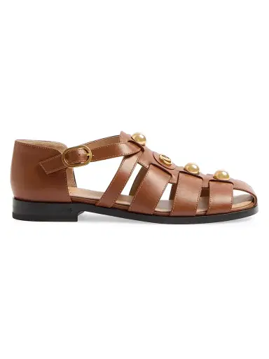 Valentino Garavani Women's VLogo Signature Calfskin Fisherman 20MM Sandals - Tobacco | Thumbnail 1 Valentino Garavani Women's VLogo Signature Calfskin Fisherman 20MM Sandals - Tobacco | Thumbnail 1