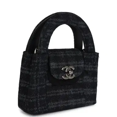 Chanel Chanel Nano Kelly Shopper Black and Grey Printed Denim Ruthenium Hardware | Thumbnail 2 Chanel Chanel Nano Kelly Shopper Black and Grey Printed Denim Ruthenium Hardware | Thumbnail 2