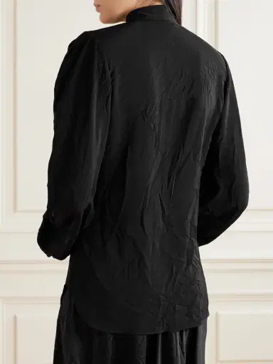 Balenciaga Pussy-bow Crinkled-jersey Shirt | Thumbnail 4 Balenciaga Pussy-bow Crinkled-jersey Shirt | Thumbnail 4