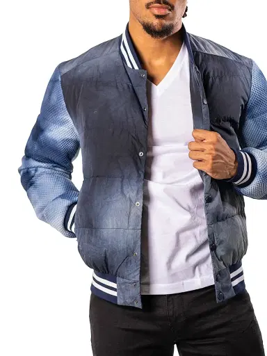 Maceoo Men's Bomber Jacket - Blue | Thumbnail 8 Maceoo Men's Bomber Jacket - Blue | Thumbnail 8