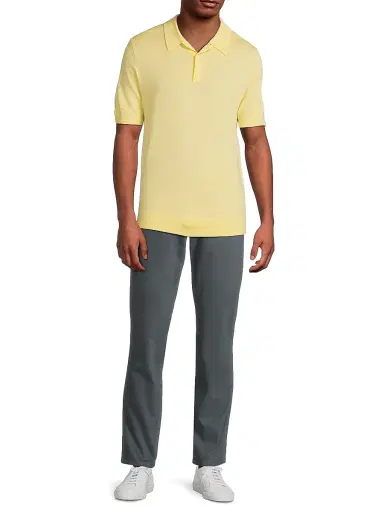 Vince Men's Wool-Cashmere Polo Shirt - Golden Haze | Thumbnail 2 Vince Men's Wool-Cashmere Polo Shirt - Golden Haze | Thumbnail 2