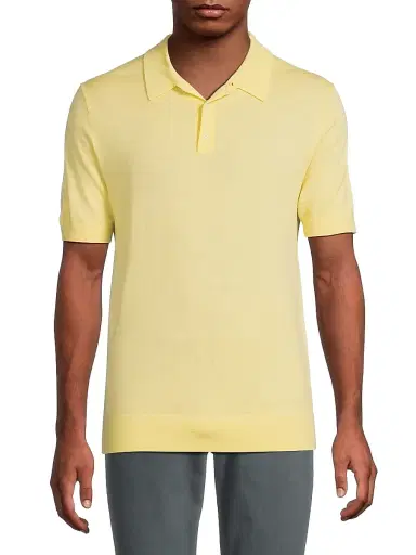 Vince Men's Wool-Cashmere Polo Shirt - Golden Haze | Thumbnail 3 Vince Men's Wool-Cashmere Polo Shirt - Golden Haze | Thumbnail 3