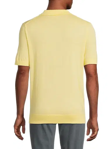Vince Men's Wool-Cashmere Polo Shirt - Golden Haze | Thumbnail 5 Vince Men's Wool-Cashmere Polo Shirt - Golden Haze | Thumbnail 5