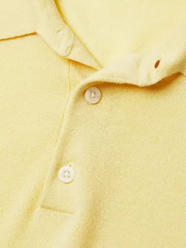 Vince Men's Wool-Cashmere Polo Shirt - Golden Haze | Thumbnail 6 Vince Men's Wool-Cashmere Polo Shirt - Golden Haze | Thumbnail 6