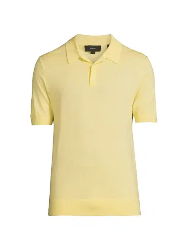 Vince Men's Wool-Cashmere Polo Shirt - Golden Haze | Thumbnail 1 Vince Men's Wool-Cashmere Polo Shirt - Golden Haze | Thumbnail 1
