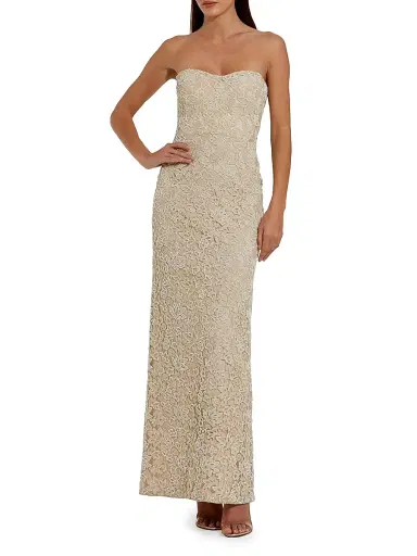 Mac Duggal Women's Embellished Lace Strapless Sweetheart Gown - Beige - Size 14 | Thumbnail 1 Mac Duggal Women's Embellished Lace Strapless Sweetheart Gown - Beige - Size 14 | Thumbnail 1