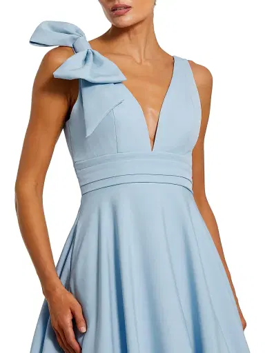 Mac Duggal Women's Crepe Sleeveless V-Neck Gown - Powder Blue - Size 16 | Thumbnail 3 Mac Duggal Women's Crepe Sleeveless V-Neck Gown - Powder Blue - Size 16 | Thumbnail 3