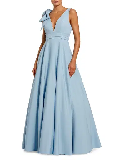 Mac Duggal Women's Crepe Sleeveless V-Neck Gown - Powder Blue - Size 16 | Thumbnail 1 Mac Duggal Women's Crepe Sleeveless V-Neck Gown - Powder Blue - Size 16 | Thumbnail 1
