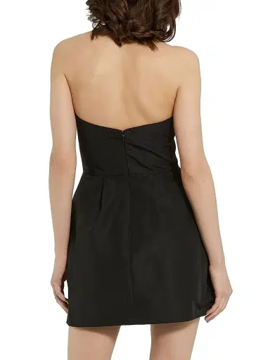 Mac Duggal Women's Floral Appliqué Faille Strapless A-Line Minidress - Black - Size 10 | Thumbnail 3 Mac Duggal Women's Floral Appliqué Faille Strapless A-Line Minidress - Black - Size 10 | Thumbnail 3
