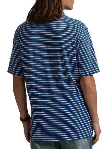 Polo Ralph Lauren Men's Classic-Fit Striped Jersey Polo Shirt - Medium Indigo Multi - Size XXL | Thumbnail 4 Polo Ralph Lauren Men's Classic-Fit Striped Jersey Polo Shirt - Medium Indigo Multi - Size XXL | Thumbnail 4