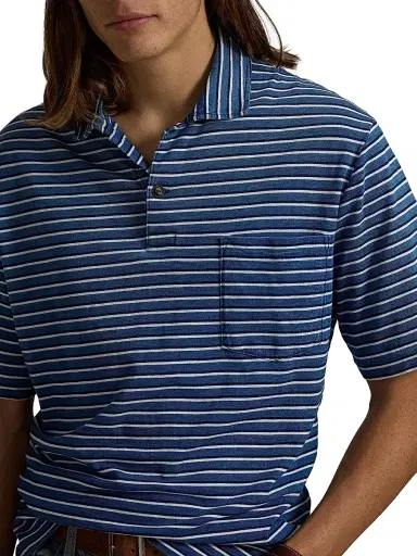Polo Ralph Lauren Men's Classic-Fit Striped Jersey Polo Shirt - Medium Indigo Multi - Size XXL | Thumbnail 5 Polo Ralph Lauren Men's Classic-Fit Striped Jersey Polo Shirt - Medium Indigo Multi - Size XXL | Thumbnail 5