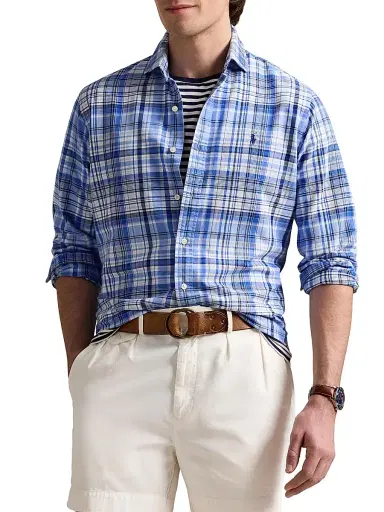 Polo Ralph Lauren Men's Classic-Fit Plaid Oxford Shirt - Blue Multi | Thumbnail 3 Polo Ralph Lauren Men's Classic-Fit Plaid Oxford Shirt - Blue Multi | Thumbnail 3