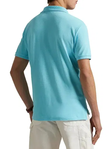 Polo Ralph Lauren Men's Custom-Slim-Fit Mesh Polo Shirt - Aqua Blue - Size XXL | Thumbnail 4 Polo Ralph Lauren Men's Custom-Slim-Fit Mesh Polo Shirt - Aqua Blue - Size XXL | Thumbnail 4