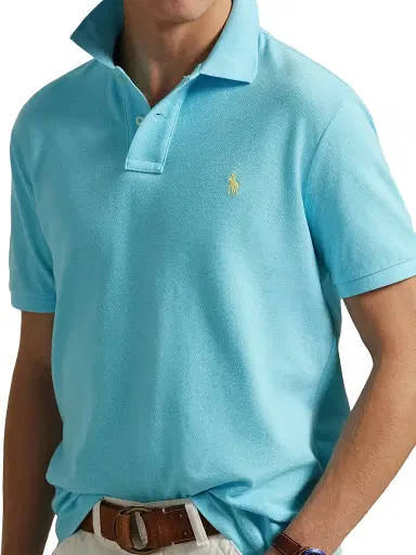 Polo Ralph Lauren Men's Custom-Slim-Fit Mesh Polo Shirt - Aqua Blue - Size XXL | Thumbnail 5 Polo Ralph Lauren Men's Custom-Slim-Fit Mesh Polo Shirt - Aqua Blue - Size XXL | Thumbnail 5