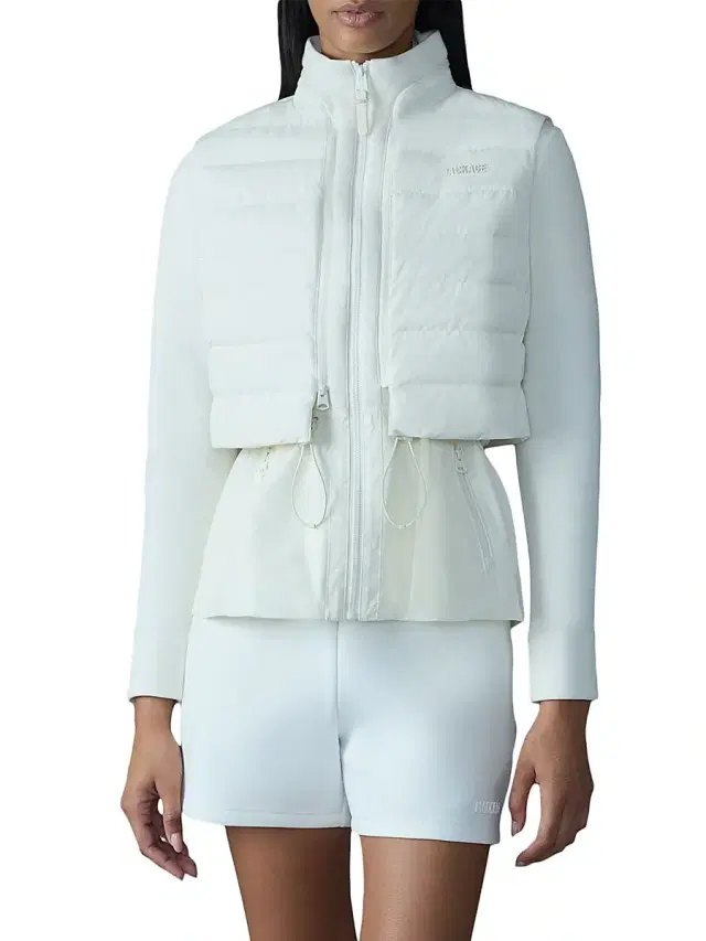 Women's Priscilla Mixed-Media Jacket - Cream Women's Priscilla Mixed-Media Jacket - Cream