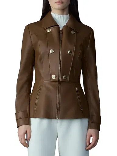 Mackage Women's Barbara Leather Jacket - Earth Brown - Size Medium | Thumbnail 3 Mackage Women's Barbara Leather Jacket - Earth Brown - Size Medium | Thumbnail 3