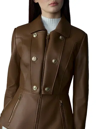Mackage Women's Barbara Leather Jacket - Earth Brown - Size Medium | Thumbnail 6 Mackage Women's Barbara Leather Jacket - Earth Brown - Size Medium | Thumbnail 6