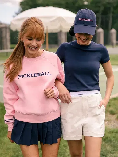 Ame & Lulu Women's Play All Embroidered Crewneck Sweatshirt - Pink - Size Small | Thumbnail 2 Ame & Lulu Women's Play All Embroidered Crewneck Sweatshirt - Pink - Size Small | Thumbnail 2