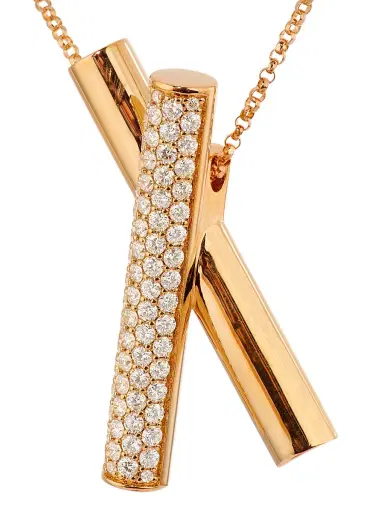 Roberto Coin Women's Domino 18K Rose Gold & 0.8 TCW Diamond X Pendant Necklace - Pink | Thumbnail 4 Roberto Coin Women's Domino 18K Rose Gold & 0.8 TCW Diamond X Pendant Necklace - Pink | Thumbnail 4