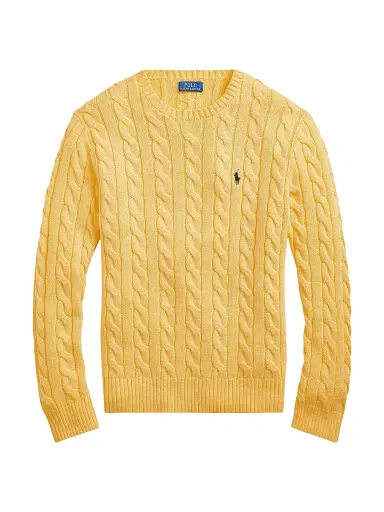 Polo Ralph Lauren Men's Cable-Knit Cotton Sweater - Fall Yellow | Thumbnail 1 Polo Ralph Lauren Men's Cable-Knit Cotton Sweater - Fall Yellow | Thumbnail 1