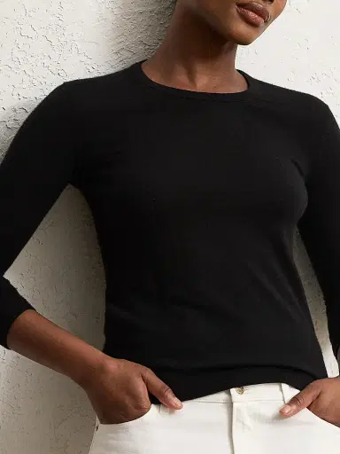 Ralph Lauren Collection Women's Crewneck Wool-Blend Sweater - Black - Size XS | Thumbnail 5 Ralph Lauren Collection Women's Crewneck Wool-Blend Sweater - Black - Size XS | Thumbnail 5