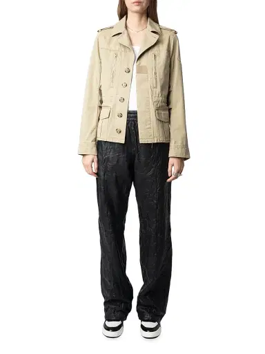 Zadig & Voltaire Women's Klimi Cotton Military Jacket - Latte | Thumbnail 2 Zadig & Voltaire Women's Klimi Cotton Military Jacket - Latte | Thumbnail 2
