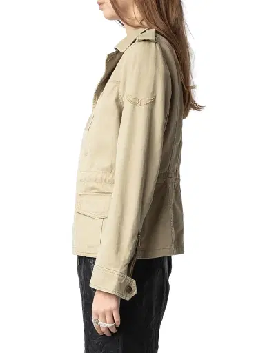 Zadig & Voltaire Women's Klimi Cotton Military Jacket - Latte | Thumbnail 4 Zadig & Voltaire Women's Klimi Cotton Military Jacket - Latte | Thumbnail 4
