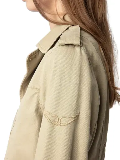 Zadig & Voltaire Women's Klimi Cotton Military Jacket - Latte | Thumbnail 6 Zadig & Voltaire Women's Klimi Cotton Military Jacket - Latte | Thumbnail 6
