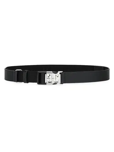 Givenchy Men's 4G Belt in Leather and Canvas - Black | Thumbnail 1 Givenchy Men's 4G Belt in Leather and Canvas - Black | Thumbnail 1