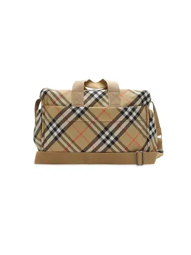 Burberry Check Diaper Bowling Bag - Sand Check | Thumbnail 3 Burberry Check Diaper Bowling Bag - Sand Check | Thumbnail 3