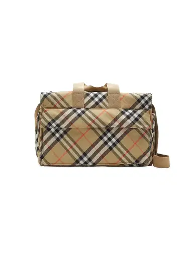 Burberry Check Diaper Bowling Bag - Sand Check | Thumbnail 1 Burberry Check Diaper Bowling Bag - Sand Check | Thumbnail 1