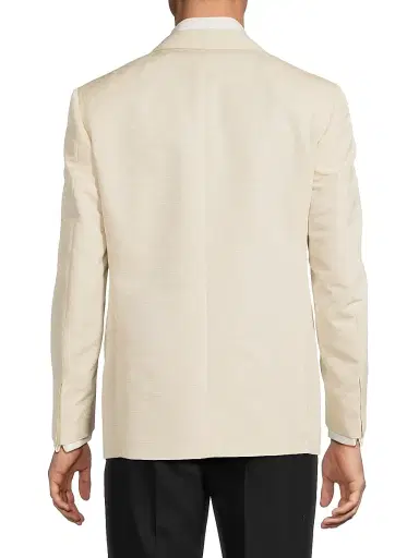Canali Men's Textured Wool-Silk Dinner Jacket - Cream | Thumbnail 5 Canali Men's Textured Wool-Silk Dinner Jacket - Cream | Thumbnail 5
