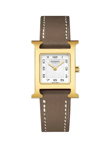 HERMÈS Women's Heure H 18K-Gold-Plated & Leather Strap Watch/25MM - Yellow Gold | Thumbnail 1 HERMÈS Women's Heure H 18K-Gold-Plated & Leather Strap Watch/25MM - Yellow Gold | Thumbnail 1