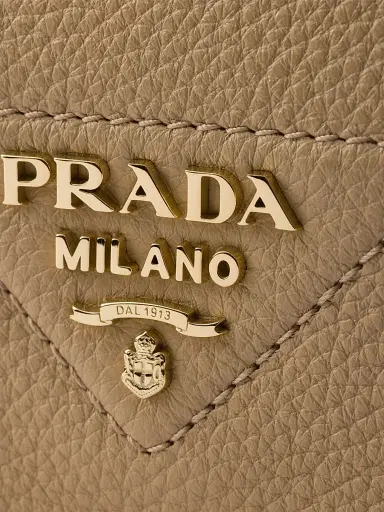 Prada Women's Leather Shoulder Bag - Beige Khaki | Thumbnail 6 Prada Women's Leather Shoulder Bag - Beige Khaki | Thumbnail 6