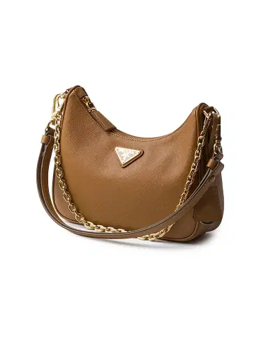 Prada Women's Re-Edition Saffiano Leather Shoulder Bag - Brown | Thumbnail 2 Prada Women's Re-Edition Saffiano Leather Shoulder Bag - Brown | Thumbnail 2