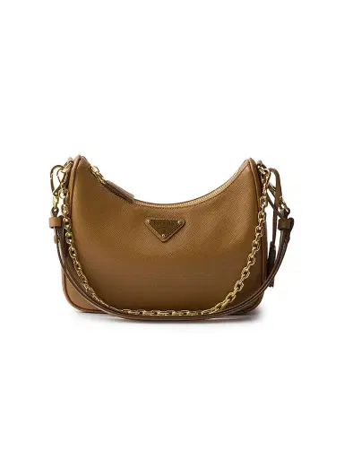 Prada Women's Re-Edition Saffiano Leather Shoulder Bag - Brown | Thumbnail 1 Prada Women's Re-Edition Saffiano Leather Shoulder Bag - Brown | Thumbnail 1