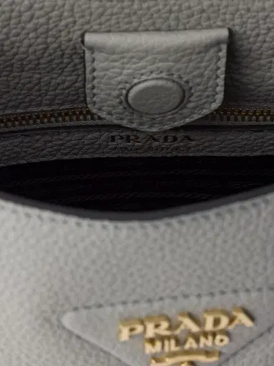 Prada Women's Leather Shoulder Bag - Light Grey | Thumbnail 4 Prada Women's Leather Shoulder Bag - Light Grey | Thumbnail 4