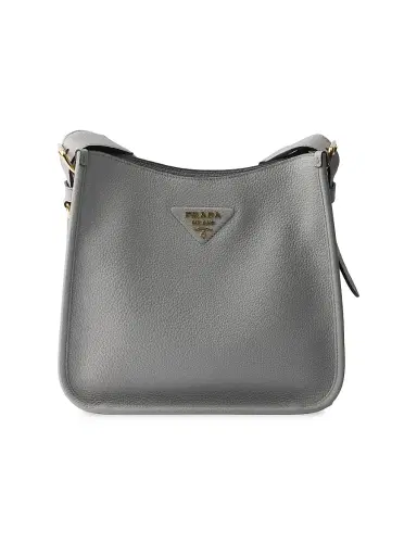 Prada Women's Leather Shoulder Bag - Light Grey | Thumbnail 1 Prada Women's Leather Shoulder Bag - Light Grey | Thumbnail 1