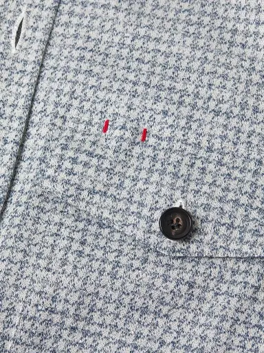 Isaia Men's Houndstooth Linen-Silk-Cotton Overshirt - Blue White | Thumbnail 6 Isaia Men's Houndstooth Linen-Silk-Cotton Overshirt - Blue White | Thumbnail 6