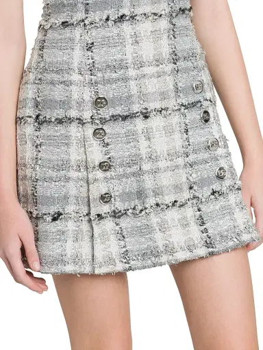 Dolce & Gabbana Women's Rachel Check Tweed Minidress | Thumbnail 6 Dolce & Gabbana Women's Rachel Check Tweed Minidress | Thumbnail 6