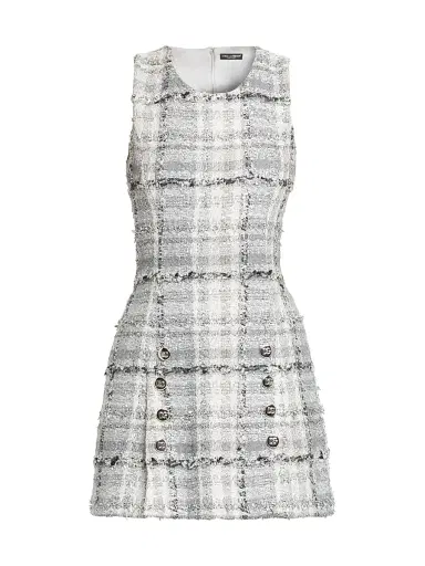 Dolce & Gabbana Women's Rachel Check Tweed Minidress | Thumbnail 1 Dolce & Gabbana Women's Rachel Check Tweed Minidress | Thumbnail 1