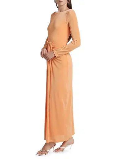 Significant Other Women's Dakota Velour Maxi Dress - Apricot | Thumbnail 2 Significant Other Women's Dakota Velour Maxi Dress - Apricot | Thumbnail 2