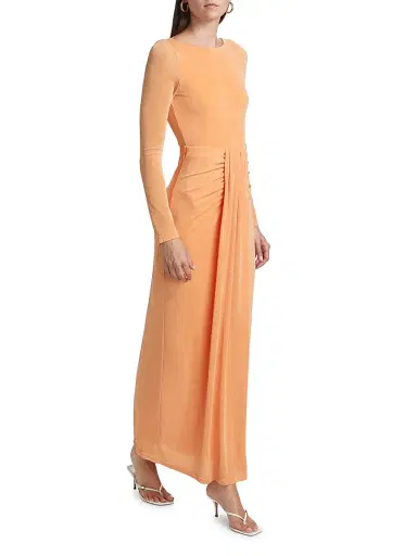 Significant Other Women's Dakota Velour Maxi Dress - Apricot | Thumbnail 4 Significant Other Women's Dakota Velour Maxi Dress - Apricot | Thumbnail 4