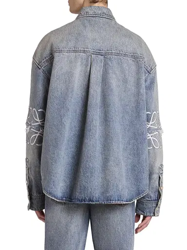 LOEWE Men's Denim Long-Sleeve Shirt - Washed Denim | Thumbnail 5 LOEWE Men's Denim Long-Sleeve Shirt - Washed Denim | Thumbnail 5