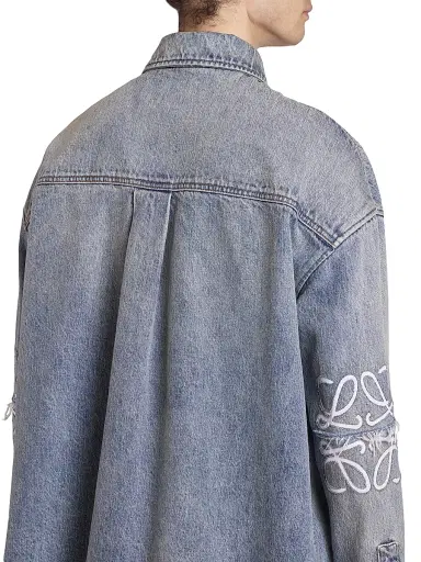 LOEWE Men's Denim Long-Sleeve Shirt - Washed Denim | Thumbnail 6 LOEWE Men's Denim Long-Sleeve Shirt - Washed Denim | Thumbnail 6