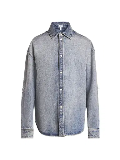 LOEWE Men's Denim Long-Sleeve Shirt - Washed Denim | Thumbnail 1 LOEWE Men's Denim Long-Sleeve Shirt - Washed Denim | Thumbnail 1