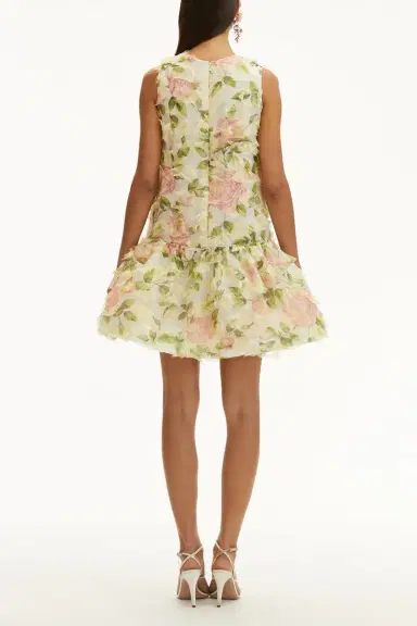 Oscar de la Renta Sleeveless English Rose Dress | Thumbnail 5 Oscar de la Renta Sleeveless English Rose Dress | Thumbnail 5