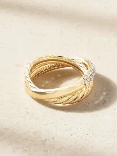David Yurman Crossover® Two Row 18-karat Gold Diamond Ring | Thumbnail 3 David Yurman Crossover® Two Row 18-karat Gold Diamond Ring | Thumbnail 3